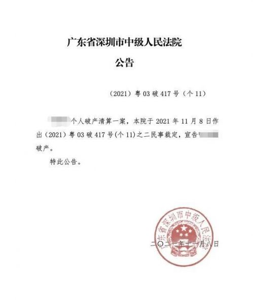 深圳單親媽媽成全國首個(gè)破產(chǎn)人